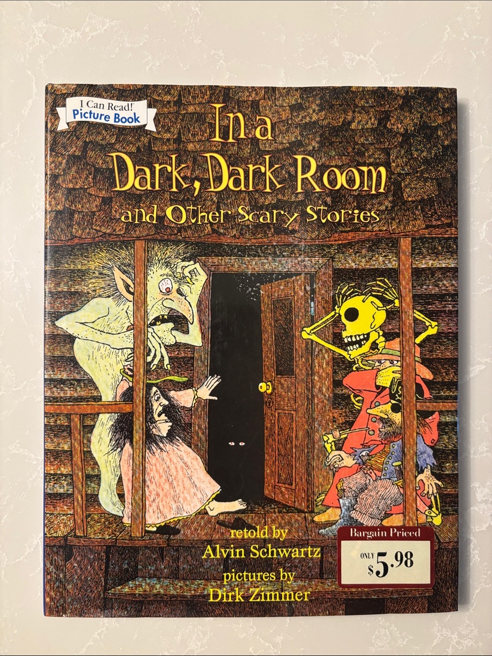 Barnes & Noble Yellow Red Black Picture Book "In a Dark, Dark Room"